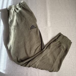 Adidas Fleece Joggers Mens XL Green Drawstring Tapered All Season